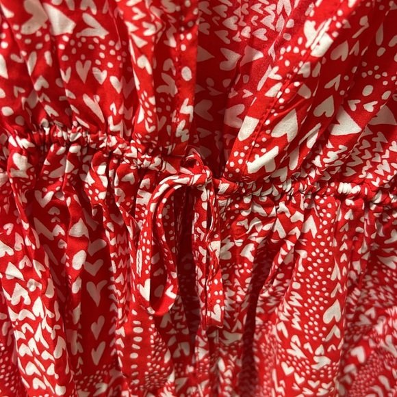 Victoria’s Secret Romantic Short Kimono Robe Red White Hearts - Picture 6 of 11